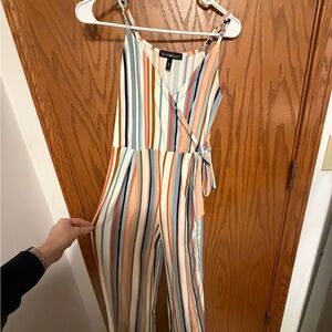 Derek Heart Colorful Striped Jumpsuit